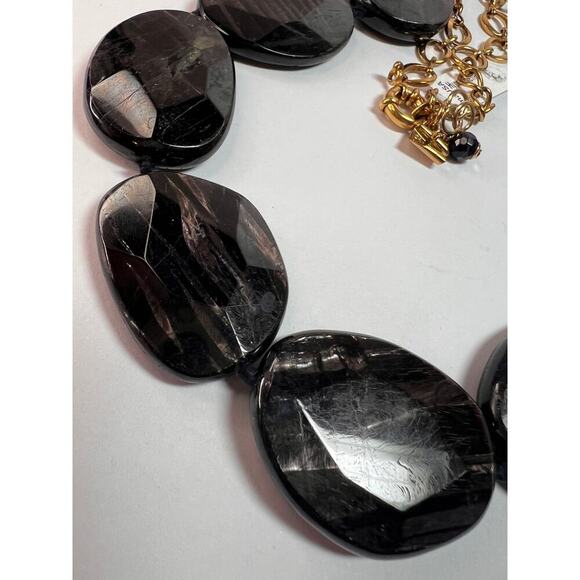 NEW Hypersthene necklace in gold over bronze - Picture 6 of 16